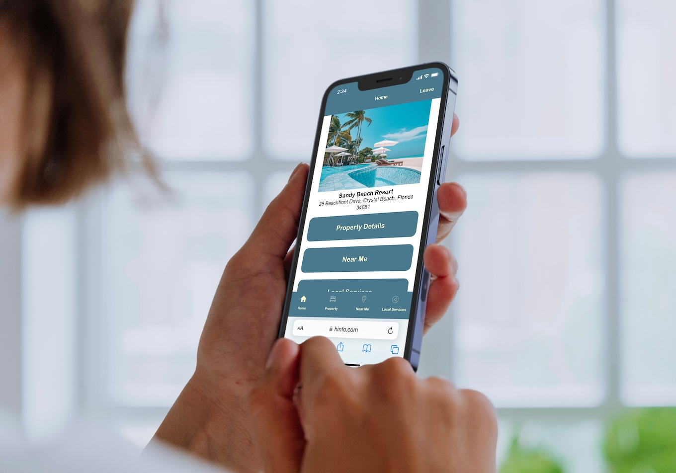 Hinfo Property on Website on Guest iPhone